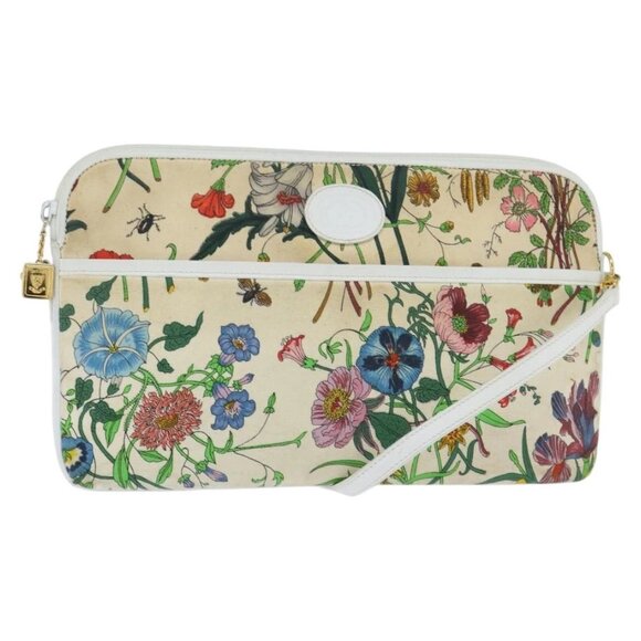 GUCCI Flora Shoulder Bag Canvas Beige Gold 004 92 0230 Auth 148945 - Picture 2 of 16